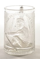 Lot 309 - Moulded glass 'Rowing' tankard, inscribed...