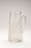 Lot 310 - Engraved glass 'Ice' jug, of funnel form with...