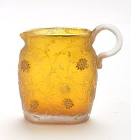 Lot 314 - Daum opalescent glass jug, acid-etched in bold...