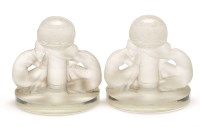 Lot 316 - A pair of 'Deux Figurines' frosted glass menu...