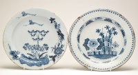 Lot 331 - Two Delftware dishes, painted with flowers and...