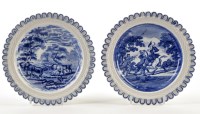 Lot 343 - Blue and white 'Highwayman' dish, titled ''Dr....