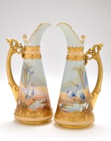 Lot 349 - WITHDRAWN Pair of Royal Worcester 'Stork'...