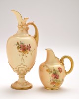 Lot 354 - A Royal Worcester blush ivory ewer and another...