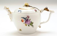 Lot 366 - Meissen teapot and cover, of bullet shape with...