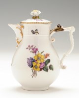 Lot 367 - Meissen milk jug and cover, of baluster shape...