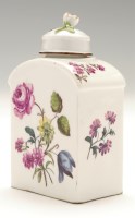 Lot 368 - Meissen arched rectangular tea caddy and cover,...