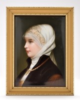 Lot 379 - Berlin porcelain plaque of a young Bergerwoman...