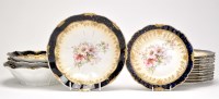 Lot 381 - Sixteen piece Continental porcelain dessert...