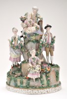 Lot 387 - Large Meissen style figure group with ladies...