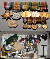 Lot 457 - A group of WWI and WWII General Service Medals,...