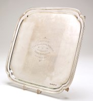 Lot 476 - An Elizabeth presentation silver salver, by...