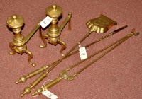 Lot 523 - An early 20th Century brass three-piece...