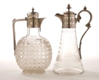 Lot 551 - An Edwardian engraved glass claret jug with...