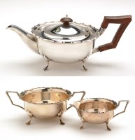 Lot 559 - A George V three-piece bachelor's tea service,...