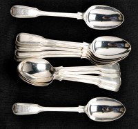 Lot 608 - Twelve Victorian dessert spoons, by Chawner &...