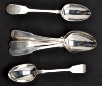 Lot 609 - Five George IV tablespoons, by Reid & Son...