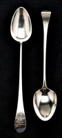 Lot 614 - Two George III gravy spoons, probably by...