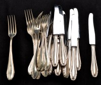 Lot 675 - Eleven German 800 standard dessert forks and...