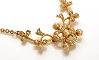 Lot 724 - An Edwardian seed pearl necklace, the lower...