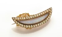 Lot 731 - A late 19th Century opal and seed pearl brooch,...