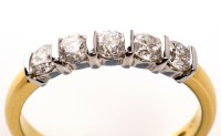 Lot 747 - A five stone diamond ring, the brilliant cut...