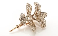 Lot 751 - A Victorian orchid pattern brooch, the petals...