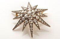 Lot 752 - A Victorian diamond set starburst pattern...