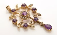 Lot 764 - An early 20th Century amethyst and seed pearl...