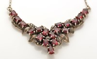 Lot 767 - A garnet, marcasite and silver necklace in the...