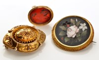 Lot 775 - A 19th Century pietra dura brooch, the floral...