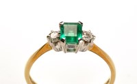 Lot 791 - An emerald and diamond ring, the rectangular...