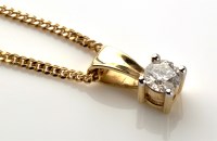 Lot 823 - A diamond drop pendant, the brilliant cut...