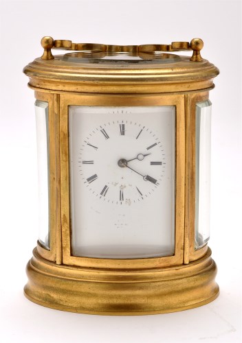 Lot 893 - A French gilt brass repeating carriage clock,...