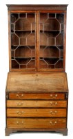 Lot 908 - A George III mahogany bureau bookcase, with...