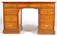 Lot 916 - A Victorian small size pedestal desk, fitted...