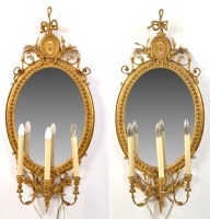 Lot 931 - A pair of 19th Century gilt gesso wall mirrors,...