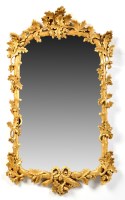 Lot 937 - A George II style giltwood wall mirror, the...