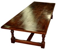 Lot 963 - A very large oak reproduction refectory table,...