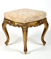 Lot 968 - A 19th Century Louis XV style giltwood stool,...