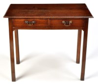 Lot 978 - A George III rectangular oak side table, the...