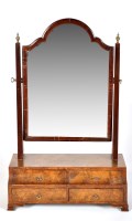 Lot 979 - A Georgian style walnut swing frame toilet...