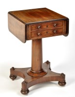 Lot 982 - A Victorian mahogany work table with drop...