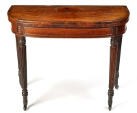 Lot 984 - A George III mahogany turnover card table, the...