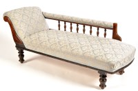 Lot 1003 - A Victorian walnut chaise longue, upholstered...