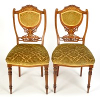 Lot 1010 - A pair of Edwardian inlaid rosewood occasional...