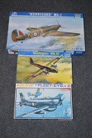 Lot 581 - Trumpeter model construction kits: Hurricane...