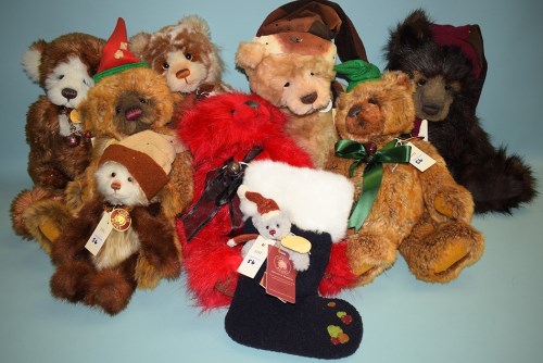Lot 56 - Charlie Bears: Rudolph; Bob; Hogmanay; Dudley;...