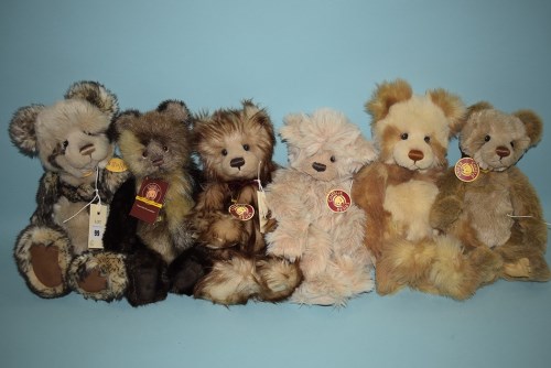 Lot 99 - Charlie Bears: Pandy; Courtney; Clara; Naomi;...