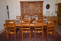 Lot 848 - A large modern Asian stained pine kitchen...